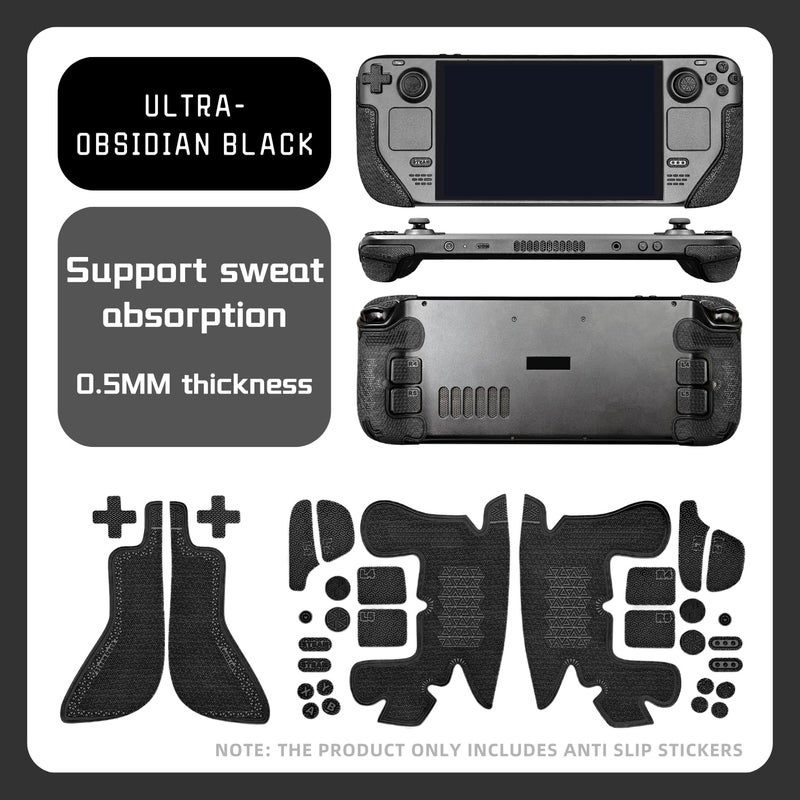 Luck&Link Controller Grip for Steam Deck OLED&LCD,Textured Skin kit,Anti-Skid Sweat-Absorbent Controllers Handle Grips, Buttons,Triggers,D-pad(Ultra-Obsidian Black) - Image 5